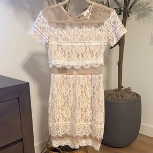 Elegant Lace Dress in Cream